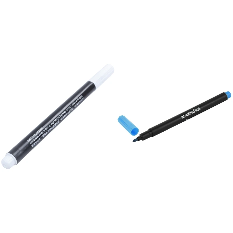 PPYY-2 Pcs Fabric Marker Pens Permanent Colors for DIY Textile Clothes T-Shirt Shoes Blue & White | Канцтовары для офиса и