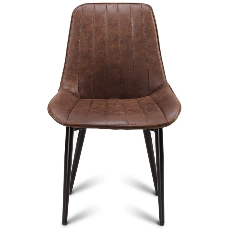 

Modern Leisure Dining Chair Accent Armless Chair Brown Strong X-shape Structure Chairs Dining Room Hotel Meetings HW59504