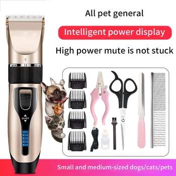 

Convenient Electric Pet Epilator Set Adjustable Removable Rechargeable Pet Ceramic Shaver Black King Kong Pet Shaver Family