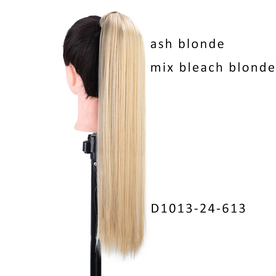 AISI BEAUTY, длинные волнистые волосы для наращивания на заколках, конский хвост, волосы для наращивания, термостойкие синтетические конский хвост для женщин - Цвет: 24-613