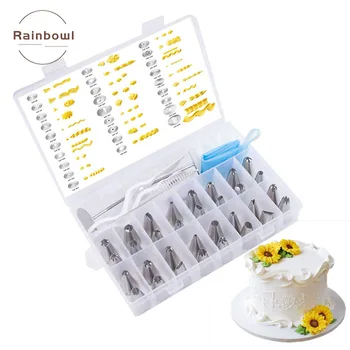 

42pcs Pastry Bags Nozzles Converter Set Dessert Confectionery Cake Cream Icing Piping Nozzles Reusable Cake DIY Decorating Tools