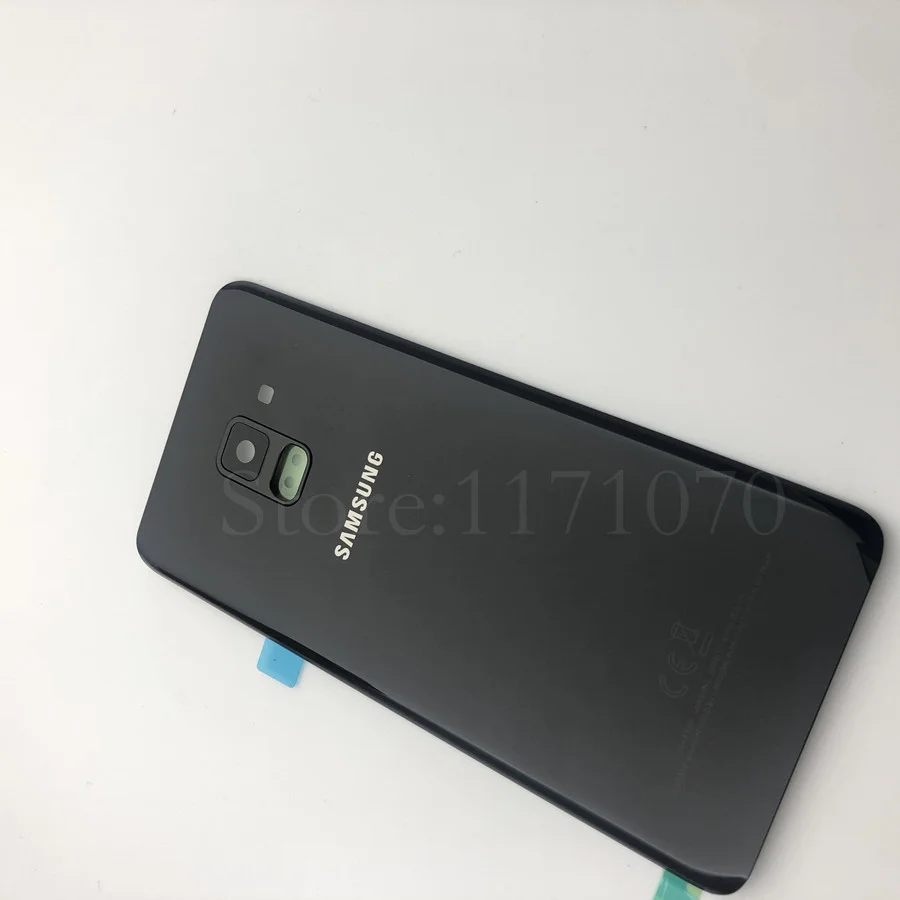 A530 black Для samsung Galaxy A8 A530 SM-A530F A530F A530DS корпус батарейного отсека стеклянная задняя крышка Крышка объектива камеры+ наклейка - Цвет: A530 black