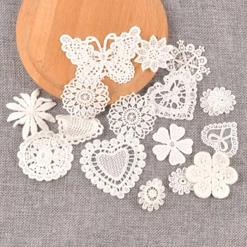 White Lace Applique Trim 1