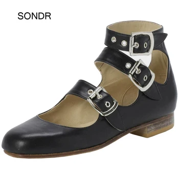 

Gladiators 2020 Summer Shoes Women Sandals Fashion Brand Rome Style Ladies footware sandalias Female Metal Buckle Flats Black
