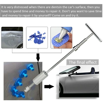 

2 in 1 Slide Hammer Hand Puller with Glue Dent Removal Tool Repair Kit U90C