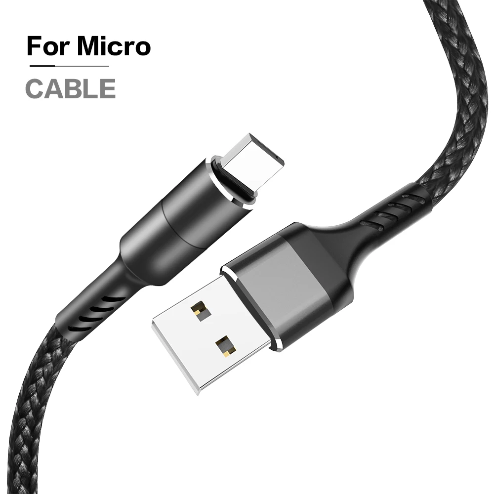 Кабель usb type C, usb шнур для быстрой зарядки и передачи данных, зарядное устройство для samsung S10 S9 S8 Plus, huawei mate 20 Pro P10, кабели для быстрой зарядки - Цвет: Black Micro Cable