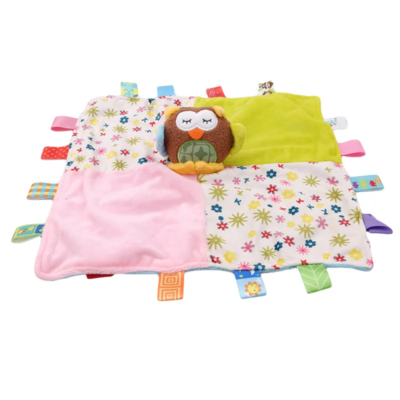 owl floral Мягкое полотенце в виде животного, детское плюшевое одеяло-погремушка, одеяло для младенцев, одеяло для сна в виде животного, Мультяшные игрушки - Цвет: owl floral