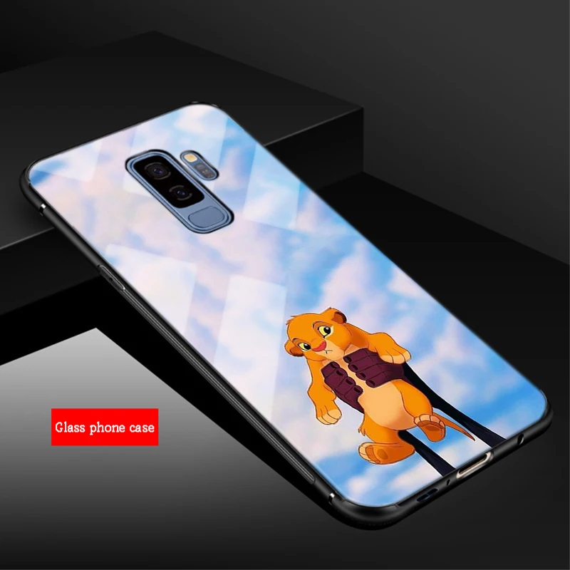 Король Лев для samsung Galaxy NOTE 8 9 S8 S9 S10 плюс A6 A6S A8 A8P J6 J8 чехол из закаленного стекла для телефона