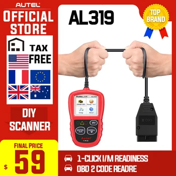 

Autel AL319 OBD2 Code Reader DIY Car Scanner OBD Auto Diagnostic Tool Automotriz Read and Erase Code pk AD310 ELM327 CR319 ML329