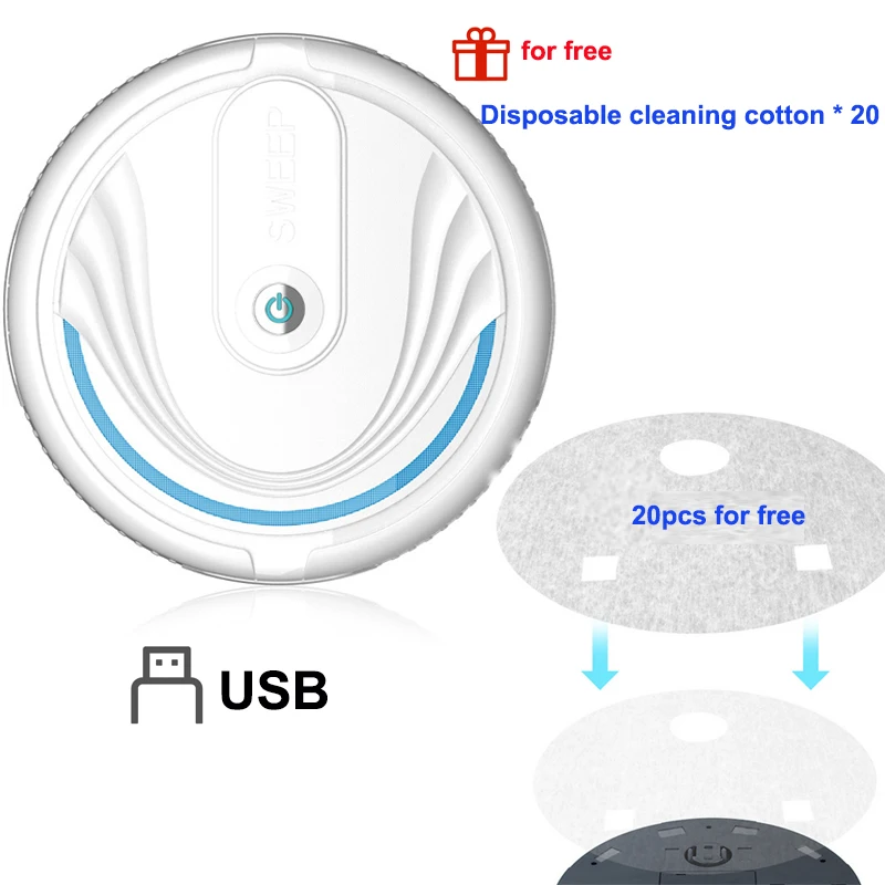 USB-white Универсальный автоматический интеллектуальный робот-пылесос с USB для уборки полов - Цвет: USB-white