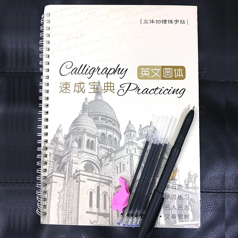 

Cursive Writing English lettering Calligraphy Copybook For Adult Children Exercise Groove Practice Word Books Drawing Toys