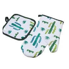 2 шт милые Нескользящие хлопковые модные нордические кухонные перчатки для приготовления пищи, микроволновые перчатки для выпечки, прихватки для барбекю, прихватки для духовки