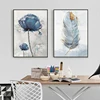 Scandinavian Flower Canvas Art Abstract Painting Print Feather Decoration Picture for Living Room Nordic Home Decor Wall Poster 5