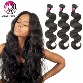 

Angelbella 26 28 30 inch Long Human Hair Weave Bundles Vendors NC# Body Wave Human Hair Bundles Raw Virgin Brazilian Hair Bundle