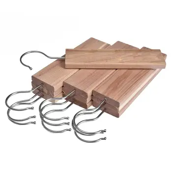 

Dropship 10Pieces Natural Cedar Wood Block With Hooks Wardrobe Clothes Insect Repellent Moth Ball Household Moth Mildew Proofing