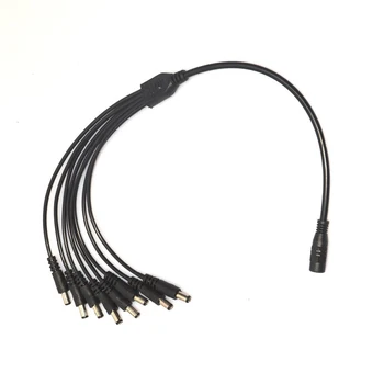 

DC 1 Female to 8 Male Splitter Power Connector Cable Power Adapter Y Cable Pigtails for CCTV Survelliance Camera