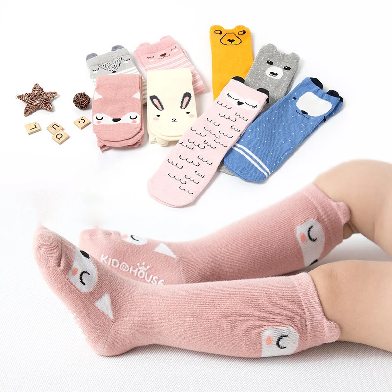 Newborn baby cotton socks baby boy girl non-slip cartoon mid-tube floor socks toddler leg warmers leg warmers girls