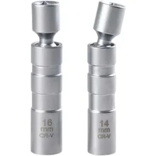 

Universal 14mm 16mm thin wall spark plug socket universal joint with magnetic flexible socket wrench auto repair tool