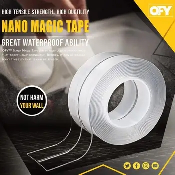 

Nano Magic Tape Transparent Nano Magic Washable Reusable Double-Sided Adhesive Nano Traceless Sticker Removable Washable tapes