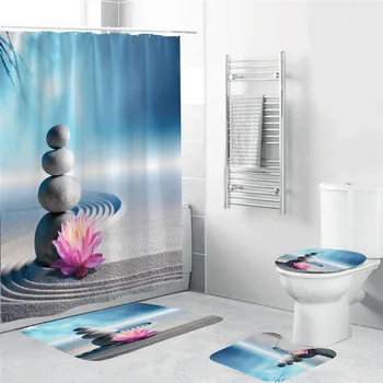 

Desert Stone Shower Curtains for Bathroom HD 3D Printing Waterproof Curtains Fabric Polyester Bath Screen Home Decoration