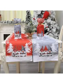 

Christmas Swedish Gnome Table Runner Tablecloth Placemat Home Wedding Decoration Q6PE