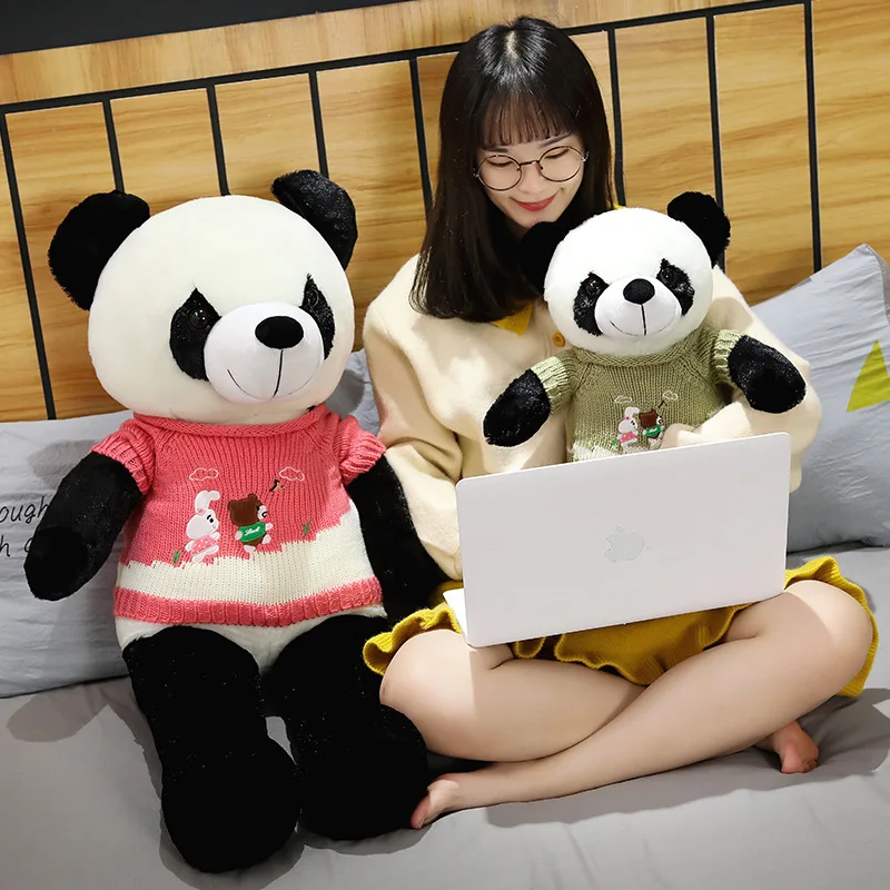 Hot Cute Baby Big Giant Sweater Panda Bear Plush Stuffed Animal Doll Animals Toy Pillow Cartoon 2