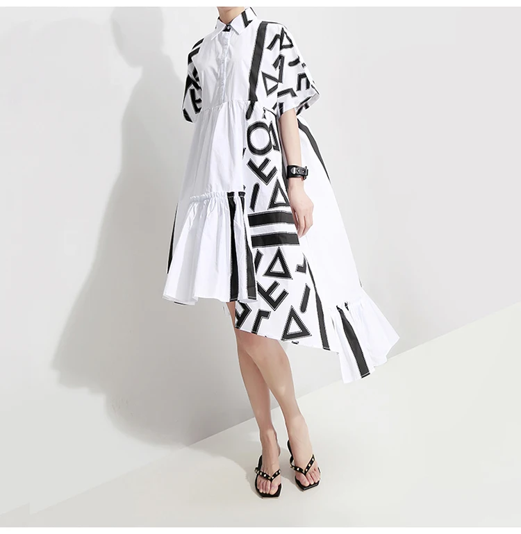 New Fashion Style Geometric Printed Plus Size Casual Dress Fashion Nova Clothing