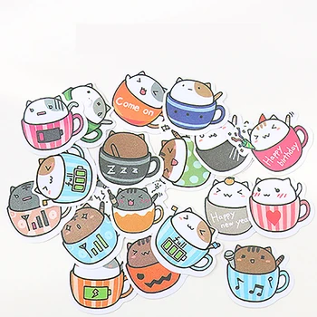 

1pcs Teacup cat Stationery Sticker Diary Planner Decorative Mobile Stickers Scrapbooking DIY Craft Stickers