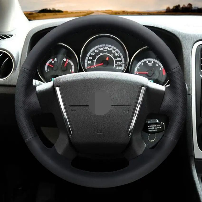 DIY Ручная прошитая черная крышка рулевого колеса из искусственной кожи для Dodge caliber 2008-2011 Dodge Avenger 2007