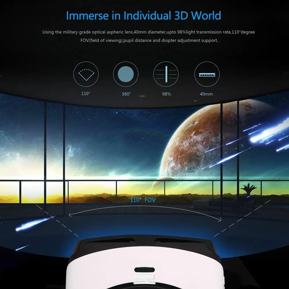 LESHP 3D VR очки, гарнитура, Очки виртуальной реальности, VR Box, воспроизведение фильмов, фото, удовольствие для смартфонов
