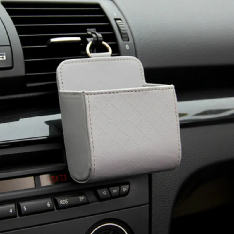 Car Supplies Vent Seat Back Tidy Storage Box Leather Coin Bag Case Pocket Organizer Hanging Holder Pouch Automobile Accessories | Дом и сад