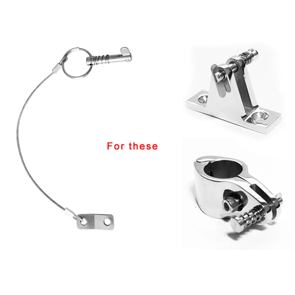 316 Stainless Steel Quick Release Pin Lanyard with Boat Deck Hinge