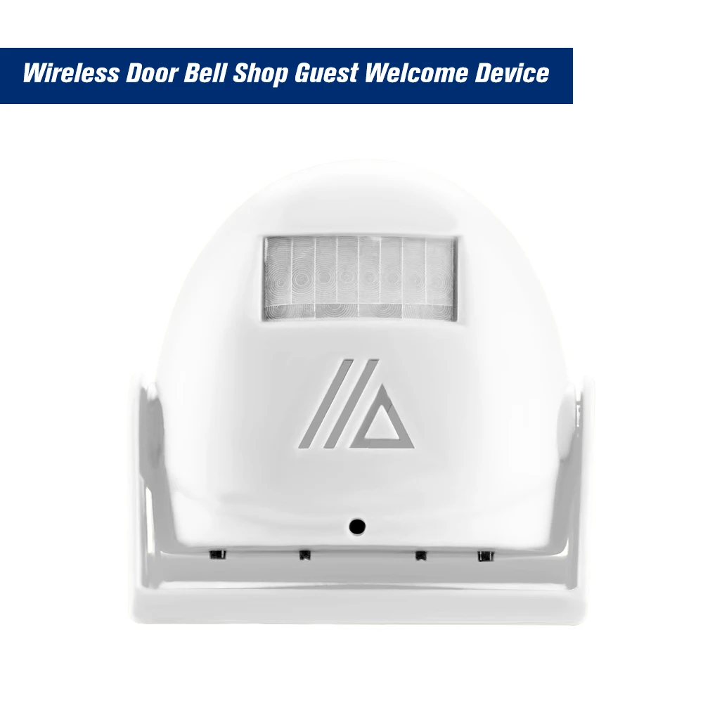 

Wireless Door Bell Shop Guest Welcome Device Infrared Motion Sensor Home Anti-theft Alarm,White