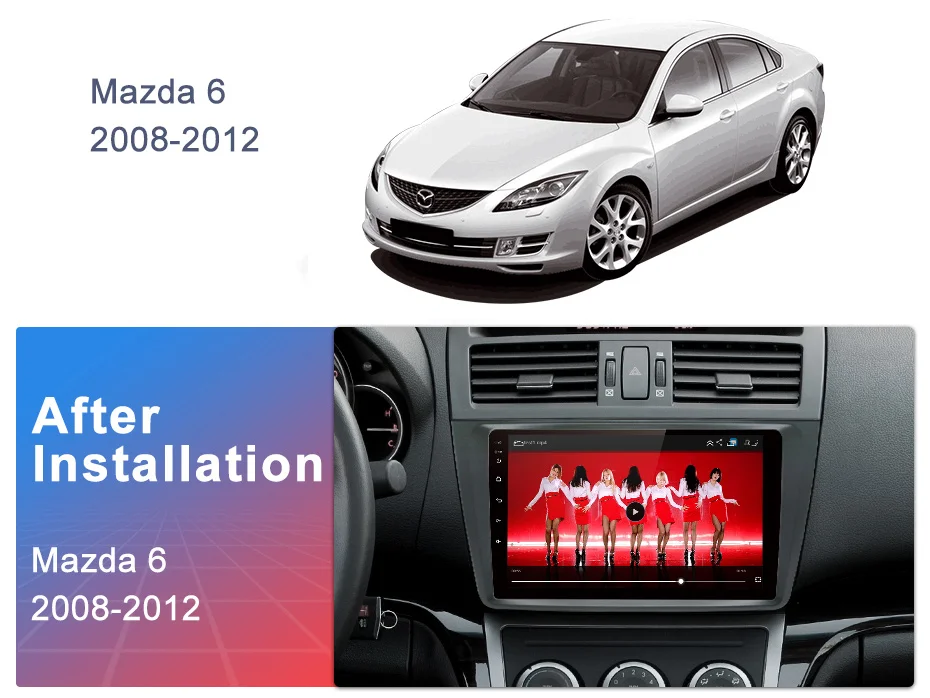Junsun Android 9,1 для Mazda 6 2008-2012 Авто 2 Din Радио стерео плеер Bluetooth 2G+ 32G gps навигация без DVD слот
