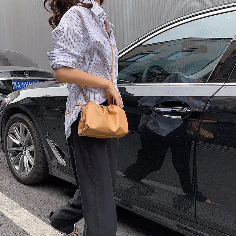 

Irregular Non-mainstream Bag Shoulder Versatile WOMEN'S Bag Summer New Style 2019 Popular Pleated Shoulder Bag Women's Versatile