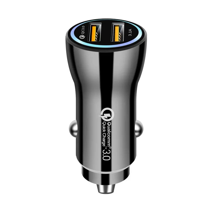 Автомобильное зарядное устройство USB Quick Charge 3,0 USB Автомобильное зарядное устройство для iPhone Xiaomi huawei QC3.0 QC автомобильное быстрое автомобильное зарядное устройство для мобильного телефона - Тип штекера: QC3.0 3.1A Black