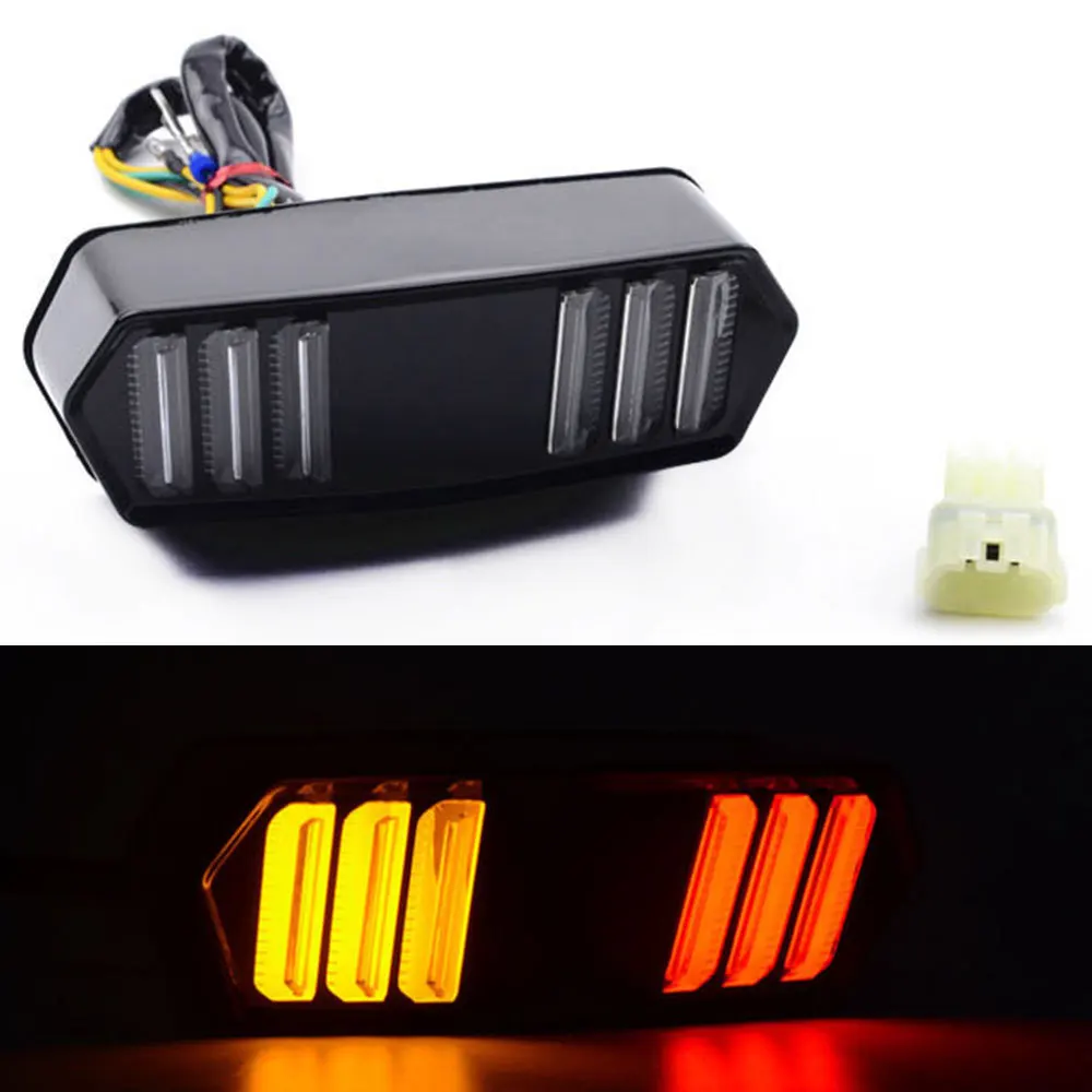

DJSona 12V LED Motorcycle Rear Taillight Light Flash Tail Brake Turn Signals Indicator Lamp Brake Light Lamp for Honda
