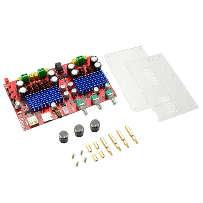 

TPA3116D2 Bluetooth Audio Amplifier Board 2.1Channel High Power Digital Amplifiers Subwoofer Amp Support U Disk TF Card Decoding