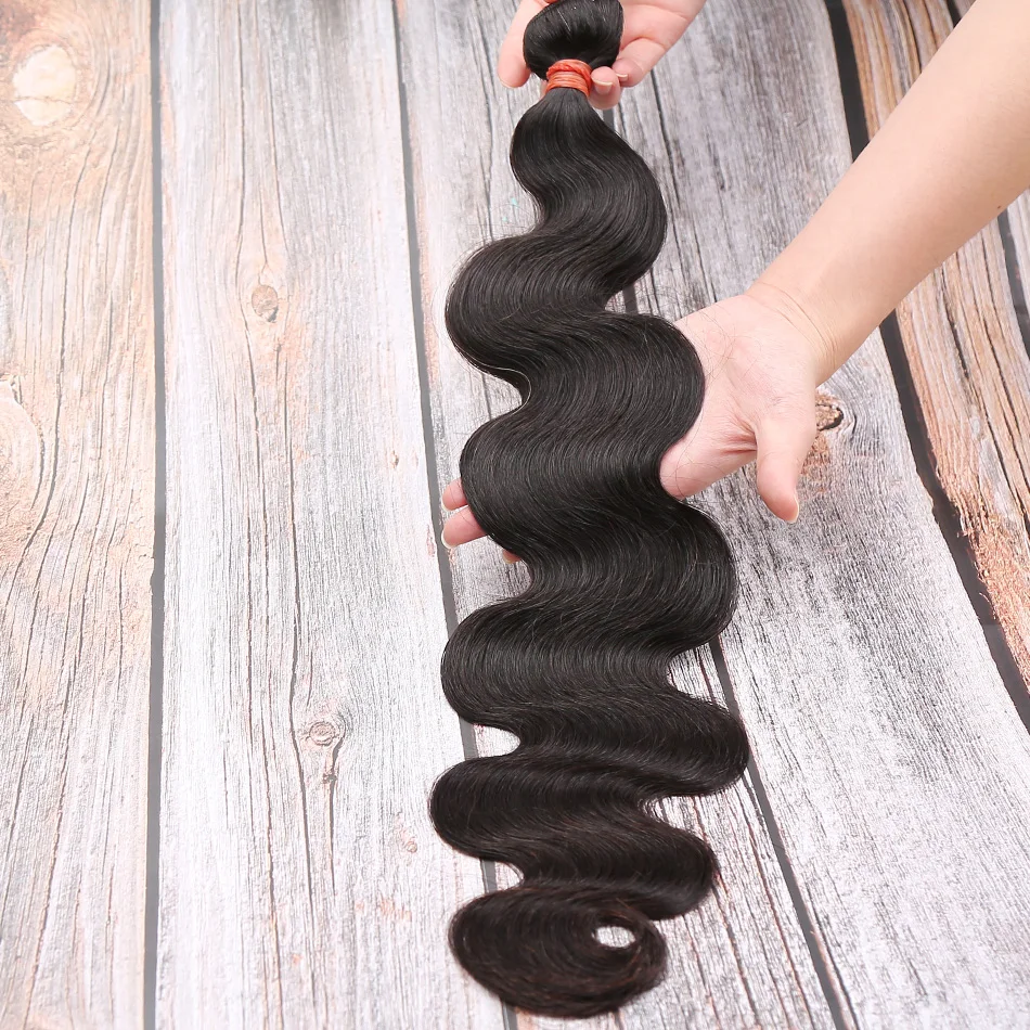 Luvin 28 30 дюймов бразильские волосы плетение 3 4 пряди объемная волна девственные необработанные человеческие волосы натуральный супер двойной нарисованный