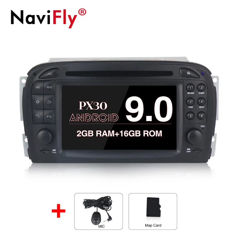 NaviFly 2 Din 4 ГБ/2 ГБ Android 9,0 Автомобильный dvd радио gps для Benz SL-Class SL350 SL500 R230 2001 2002 2003 2004 2005 2006 2007 - Цвет: 2GB-16GB-4 CORE