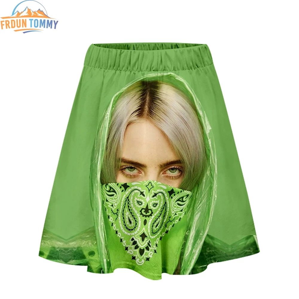 Новинка Billie Eilish, одежда с 3D принтом, повседневная юбка, женская летняя сексуальная Комбинированная юбка, топы, крутые женские юбки