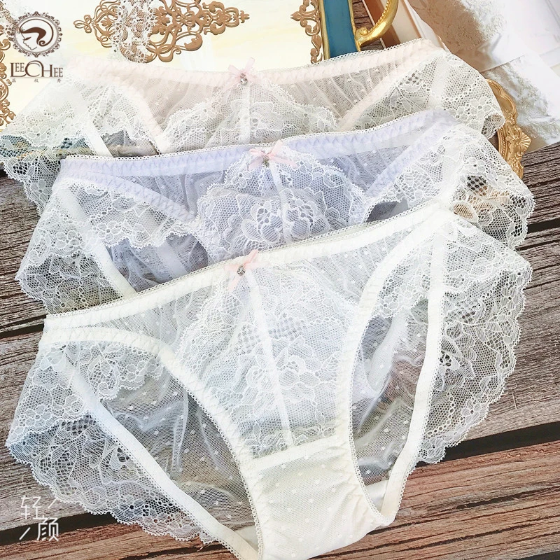 

Cute Japanese Panties Women Lace Panties Sexy Underwear Women Mesh Hollow Out Briefs Lingerie Fashion Pink Panties Transparent