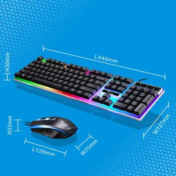 

USB Charging Light Keyboard and Mouse Kit Rainbow LED Gaming Equipment for PS4 WXTA