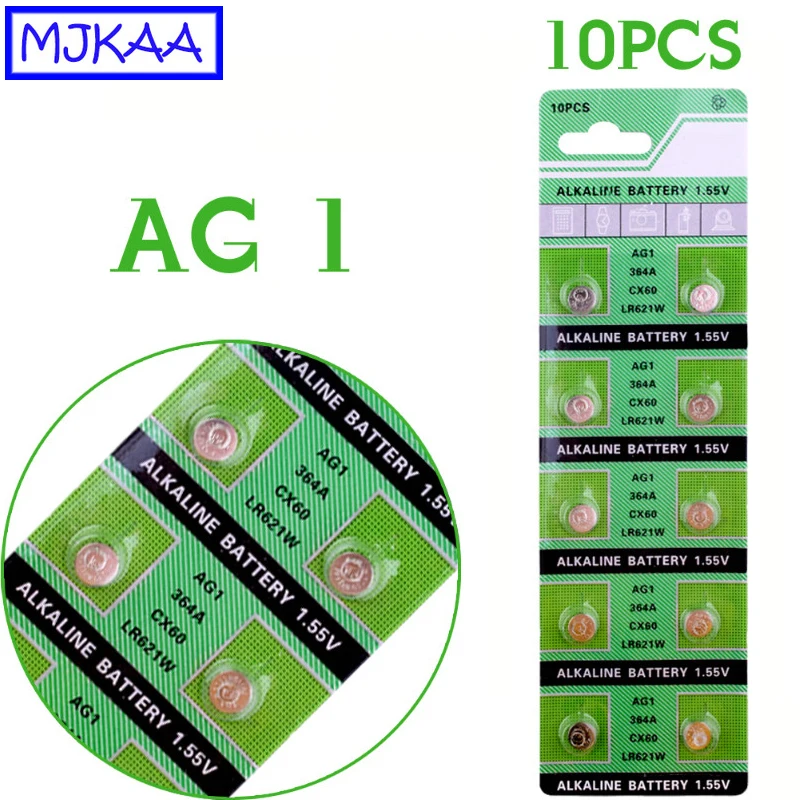 10 шт. кнопочные батарейки AG1 1 55 в 364 SR621SW LR621 621 LR60 CX60|Часовые батарейки| |