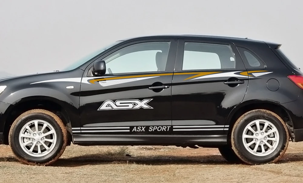 1 Набор забавных автомобильных наклеек для Mitsubishi ASX, светоотражающие автомобильные дверные боковые юбки, декоративные виниловые автомобильные наклейки и наклейки, аксессуары