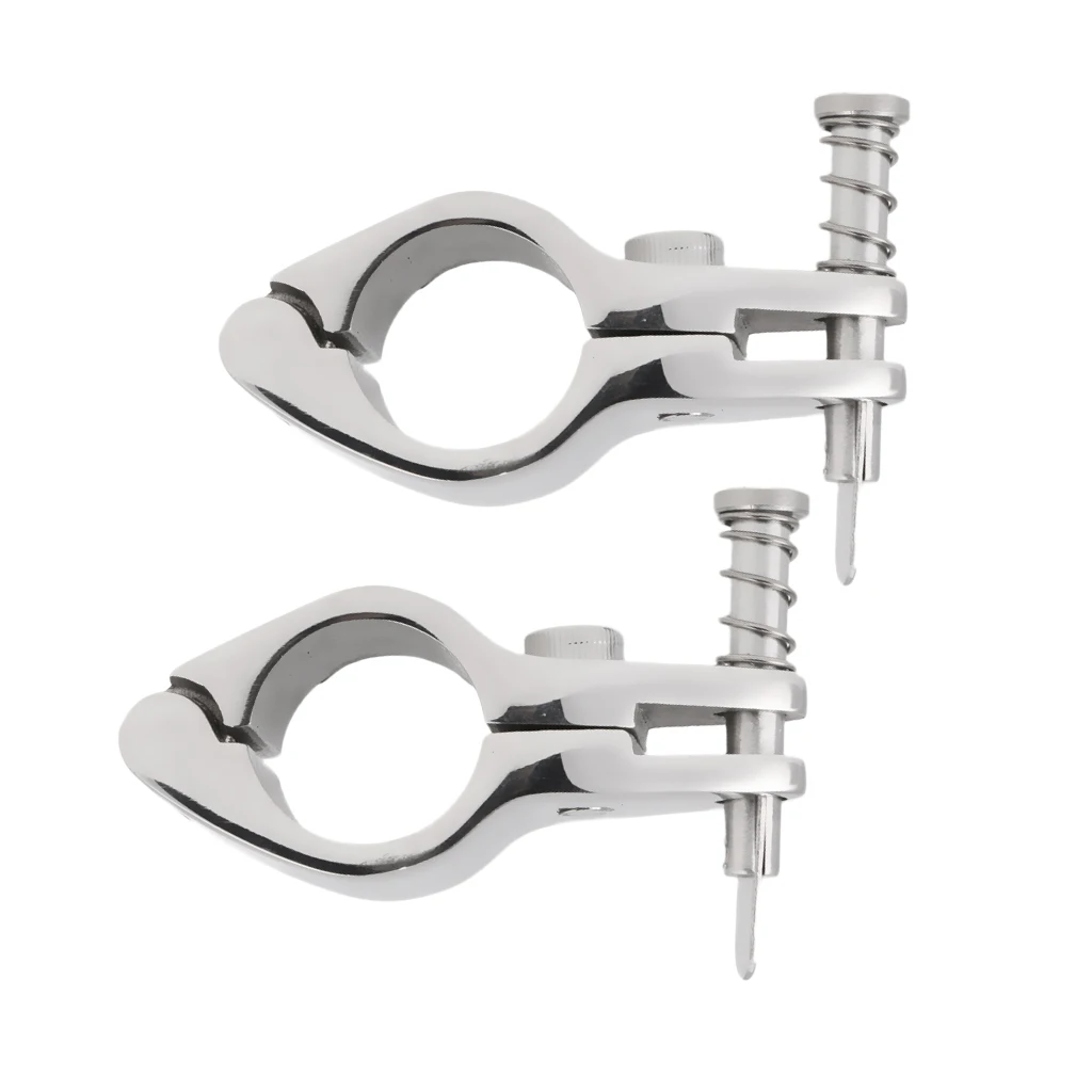 2pcs Boat Canopy Fitting Tube Clamp Fits for 0.87inch Outer Diameter Tube Frame Hinged, 316 Stainless Steel
