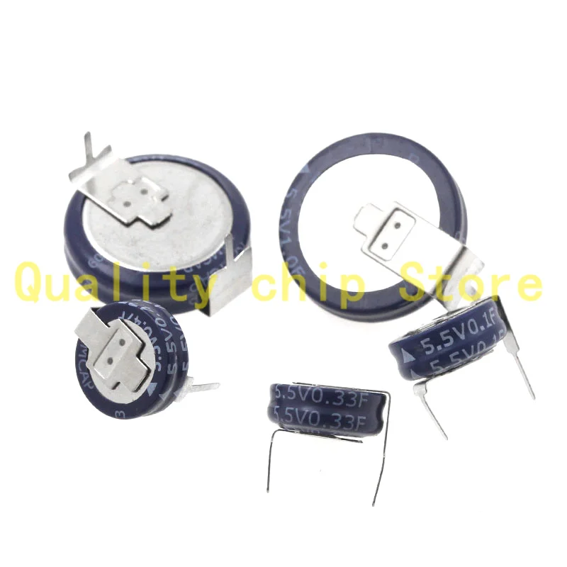 1PCS V C H type 5.5V Super capacitor 0.047F 0.1F 0.22F 0.33F 0.47F 1.0F 1.5F 4.0F 5.0F 1F 4F 5F Button Farad capacitor
