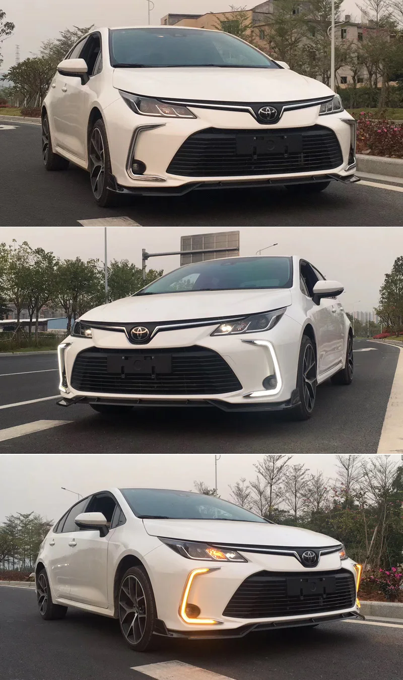2 шт. светодиодный дневные ходовые огни для Toyota Corolla DRL передний бампер противотуманная фара с желтым поворотником стиль реле
