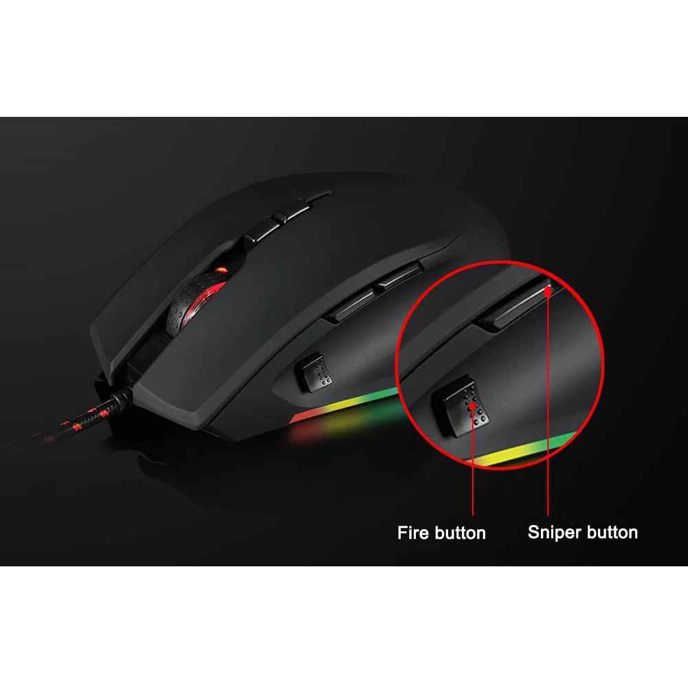 Профессиональная игровая мышь 5000 dpi USB Проводная оптическая мышь RGB с подсветкой для ПК ноутбука JHP-лучший