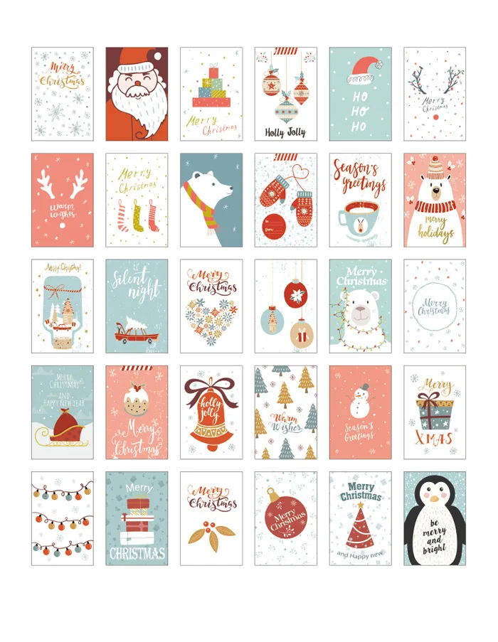 30 шт./компл. открытка merry Christmas/поздравительная открытка/открытка для сообщений/подарок на Рождество и год Закладка